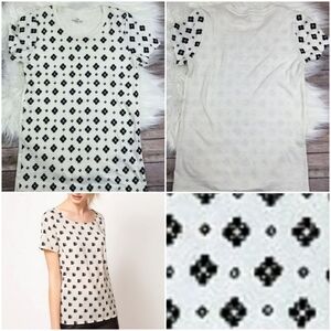 J. Crew Collector Tee Velvet Diamond Geo Ikat Print T Shirt Size Large